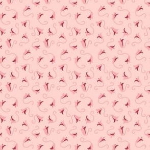 Tulipana Mini Floral –  Pink and Red on Pale Pink - 1.5 inch x 1.75 inch Repeat