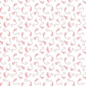 Tulipana Mini Floral –  Pink on White - 1.5 inch x 1.75 inch Repeat