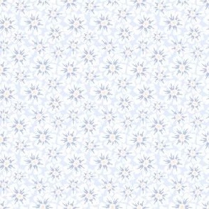 Wild Rose Floral – Hand Drawn - White with Periwinkle on Pale Blue – 3 inch repeat - Boho Rose Coordinate