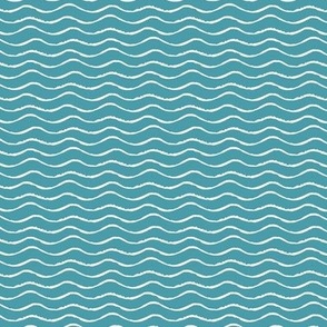 Summery Ocean Waves Stripe in Tropical Turquoise (Mini)