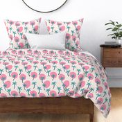 Palm Trees in the Sun in Summery Pink and Tropical Teal (Medium)