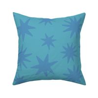 Boho Sun Burst Starbursts in Blue on Blue (Jumbo)