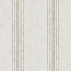 [L] Neutral Provincial Grain Sack - Vertical Stripe - Beige Latte Brown