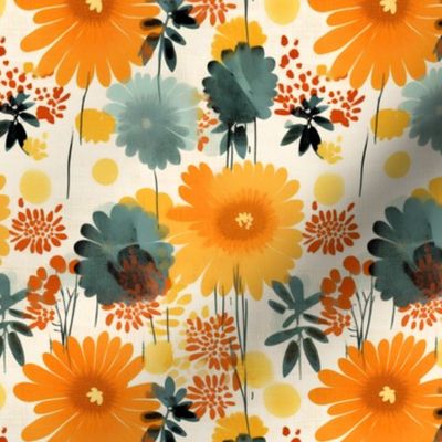 Vibrant Florals in Yellow - Large Scale