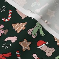 Christmas dick - seasonal candy canes cookies and holiday nude inclusive penis print red mint green on pine