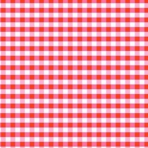 Red pink gingham stripes plaid Valentine's Day cottagecore