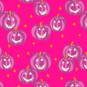 Shiny jack-o’-lanterns -  magenta, lilac, off white and pink  //  Big scale