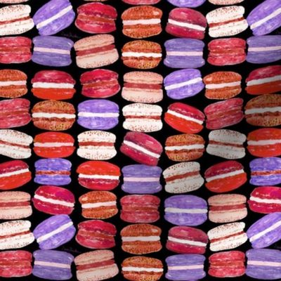Red Stacked Macarons Watercolor