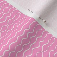 Strawberry swirl wavy lines stripes cream on bubble gum pink - EXTRA SMALL SCALE
