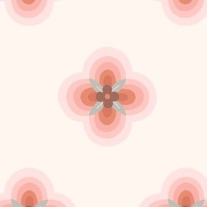 Geometric blush, pink, rust and cream quatre gradient floral