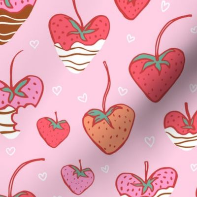 Chocolate covered strawberries Valentine's Day wedding sweets pink red - EXTRA LARGE SCALE