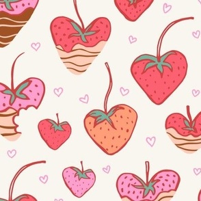 Chocolate covered strawberries Valentine's Day wedding sweets pink red tan- EXTRA LARGE SCALE