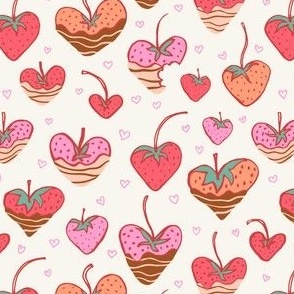 Chocolate covered strawberries Valentine's Day wedding sweets pink red  tan- MEDIUM SCALE