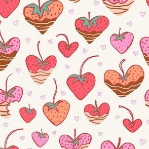 Chocolate covered strawberries Valentine's Day wedding sweets pink red tan - LARGE SCALE
