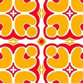 Spanish tiles with orange