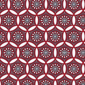 Shashiko Circle Deco Red