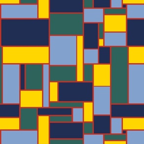 Red, yellow, green and blue rectangles - Medium scale