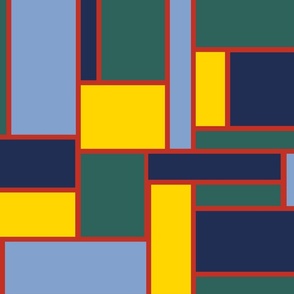 Red, yellow, green and blue rectangles - Large scale