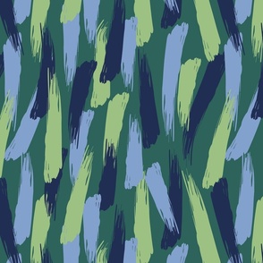 Green and blue brush strokes - Large scale