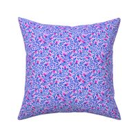 Cobalt Blue and Hot Pink Floral on Lilac