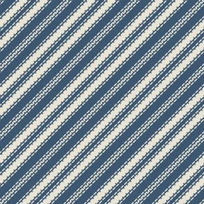 Navy diagonal stripes french linen ticking