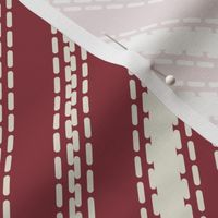 Wine Red diagonal stripes french linen ticking