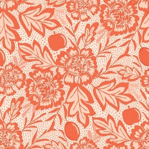 Floral and fruity with a vintage touch - French Country -Orange and off white