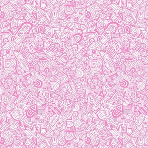 pink complex doodle pattern - small