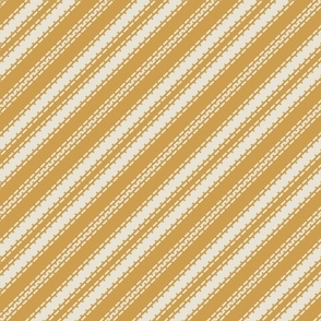 Mustard Yellow diagonal stripes french linen ticking