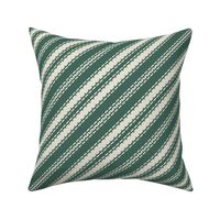 Pine Green diagonal stripes french linen ticking