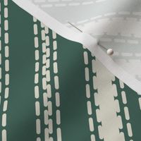 Pine Green diagonal stripes french linen ticking