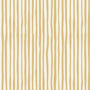 Irregular Organic Stripes – Scandinavian Hand-Drawn Vertical Lines with Brush Marks, Off-White and Golden Ochre
