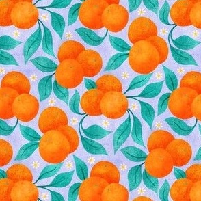 Floral Oranges on Lilac