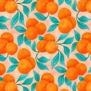 Floral Oranges on Peach