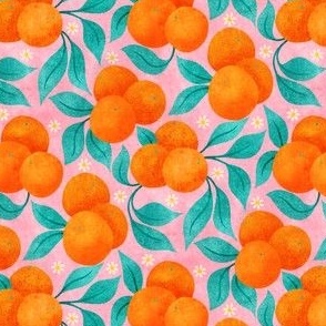Floral Oranges on Light Peach