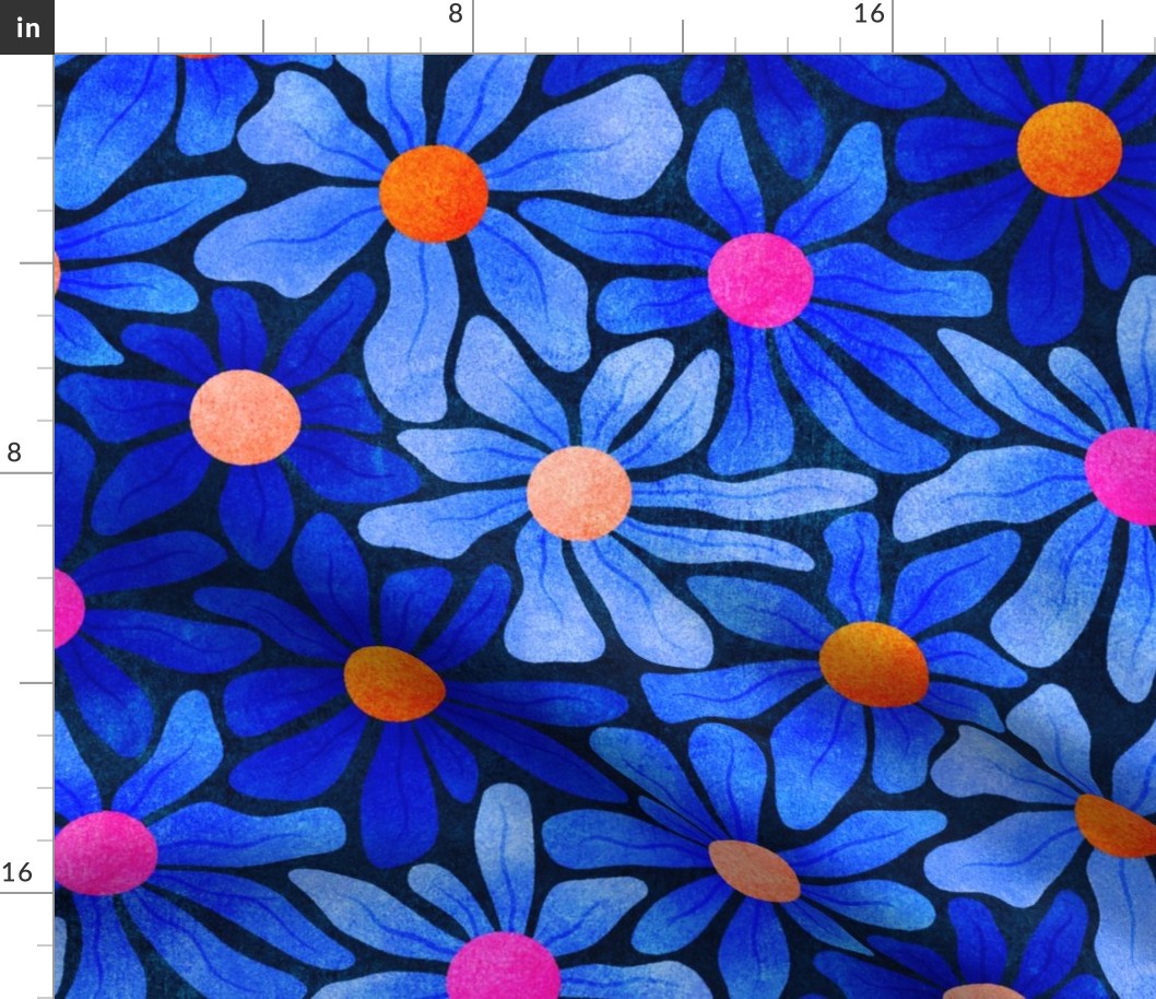 Polka Dot Daisies Large Scale