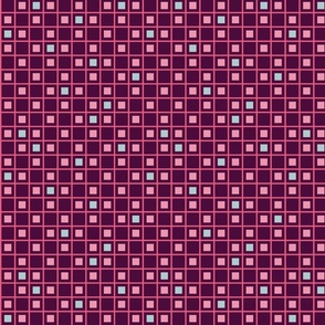 Pink and light blue stripes and squares - Large scale