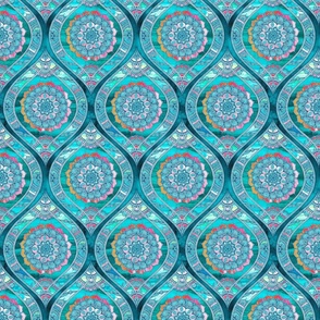  Radiant Boho Color Play in Teal Small Ogees