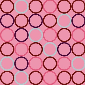 Random purple, burgundy, pink and light blue circles - Large scale