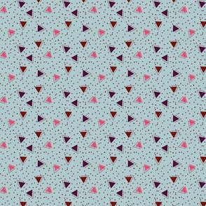 Purple, pink and burgundy triangles and polka dots - Small scale