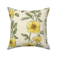 Bouton d'Or buttercup  stripes (large)