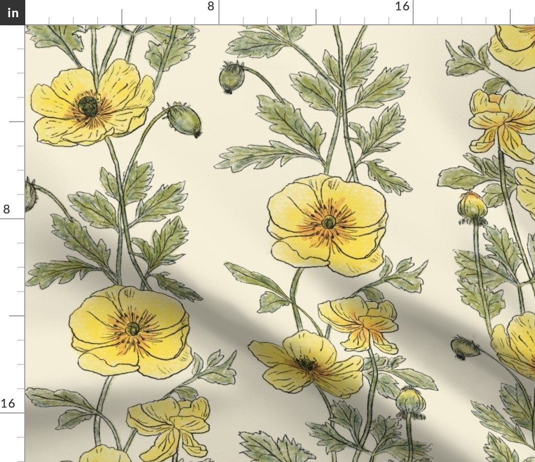 Bouton d'Or buttercup  stripes (large)