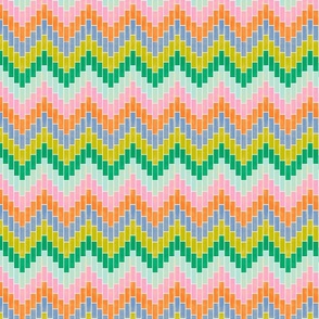 Block Waves - Small - Green, Blue, Pink & Orange