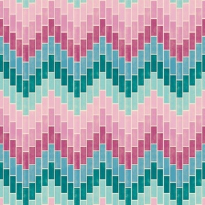 Block Waves - Medium - Blue, Pink & Purple