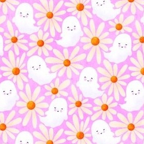 Ghosts and Daisies on Pink
