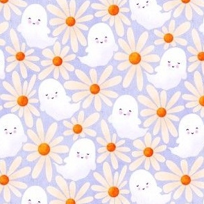 Ghosts and Daisies on Lilac
