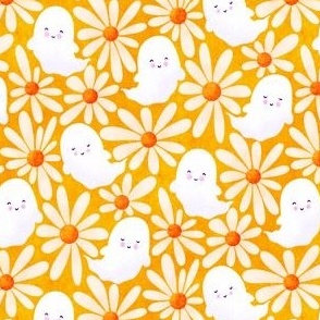 Ghosts and Daisies on Orange