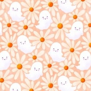 Ghosts and Daisies on Peach