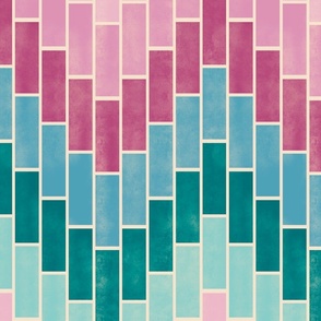 Block Waves - Large - Blue, Pink & Purple