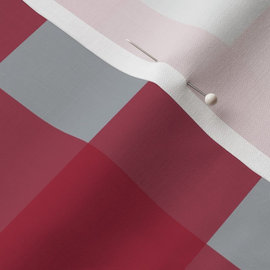 Gingham Plaids Crimson Red and Gray